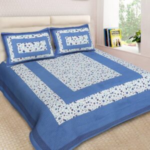Naomi - Cotton Printed Double Bedsheet With Pillow Cover