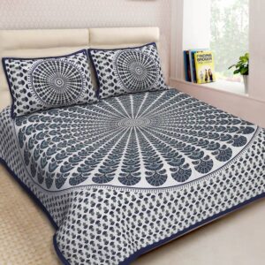 Naomi - Cotton Printed Double Bedsheet With Pillow Cover