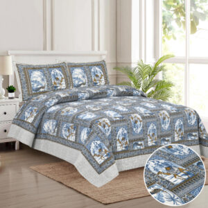 Cotton Printed Double Bedsheet with Pillow Covers