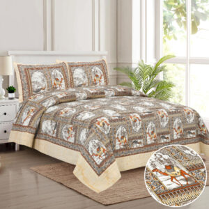 Cotton Printed Double Bedsheet with Pillow Covers