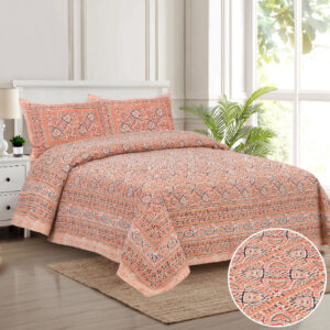 Cotton Printed Double Bedsheet with Pillow Covers