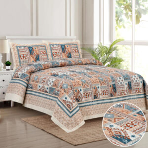 Cotton Printed Double Bedsheet with Pillow Covers