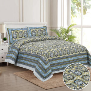 Cotton Printed Double Bedsheet with Pillow Covers