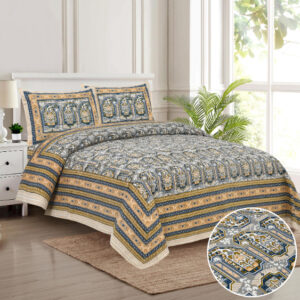 Cotton Printed Double Bedsheet with Pillow Covers