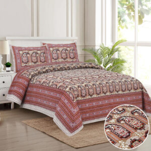 Cotton Printed Double Bedsheet with Pillow Covers
