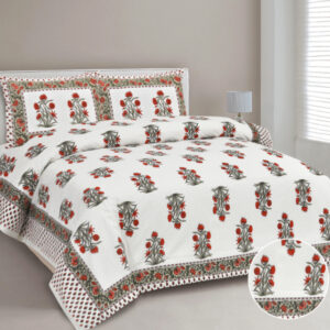 Cotton Printed Nyka Theme Double Bed Bedsheet with Pillow Cover