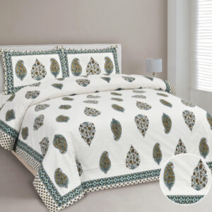 Cotton Printed Nyka Theme Double Bed Bedsheet with Pillow Cover