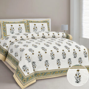 Cotton Printed Nyka Theme Double Bed Bedsheet with Pillow Cover