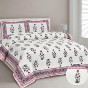 Cotton Printed Nyka Theme Double Bed Bedsheet with Pillow Cover