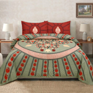 Cotton Printed Rose Gold Theme Double Bedsheets With 2 Pillow Cover