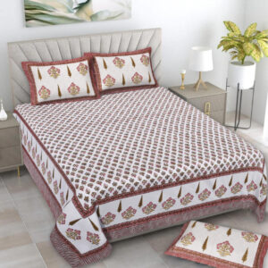 Cotton Printed Rangila Theme Double Bedsheet With Pillow Cover