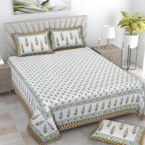 Cotton Printed Rangila Theme Double Bedsheet With Pillow Cover