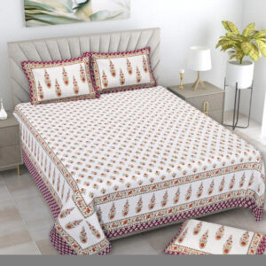 Cotton Printed Rangila Theme Double Bedsheet With Pillow Cover