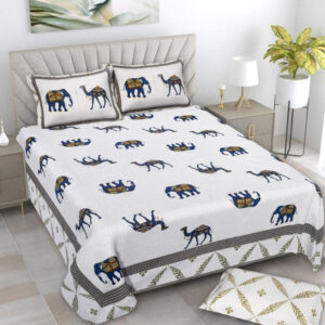 Cotton Printed Rangila Theme Double Bedsheet With Pillow Cover