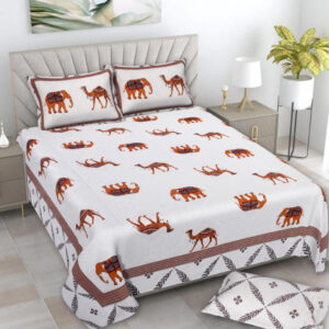 Cotton Printed Rangila Theme Double Bedsheet With Pillow Cover