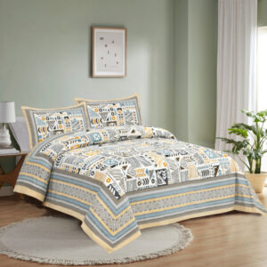 Cotton Printed Rudraksh Theme Double Bed Bedsheet