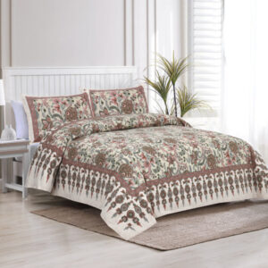 Cotton Printed Satrangi Theme Double Bedsheet with Pillow Cover