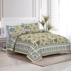 Cotton Printed Satrangi Theme Double Bedsheet with Pillow Cover