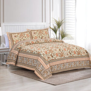 Cotton Printed Satrangi Theme Double Bedsheet with Pillow Cover