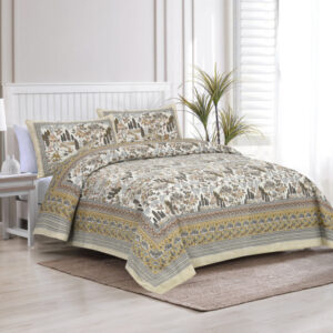 Cotton Printed Satrangi Theme Double Bedsheet with Pillow Cover
