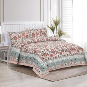 Cotton Printed Satrangi Theme Double Bedsheet with Pillow Cover