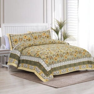 Cotton Printed Satrangi Theme Double Bedsheet with Pillow Cover