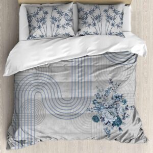 SAMPT - Modern Art Cotton Satin Printed Bedsheet With Dohar and Pillow Cover Set