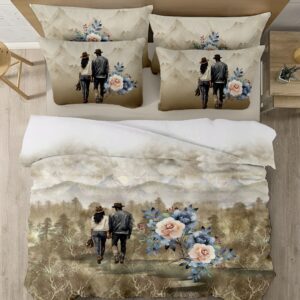 SAMPT - Modern Art Cotton Satin Printed Bedsheet With Dohar and Pillow Cover Set