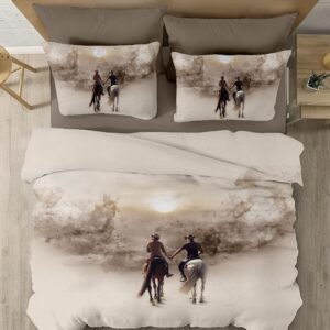 SAMPT - Modern Art Cotton Satin Printed Bedsheet With Dohar and Pillow Cover Set