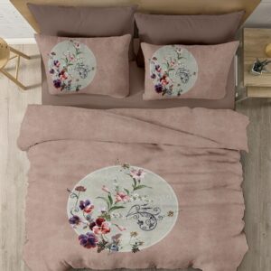 SAMPT - Modern Art Cotton Satin Printed Bedsheet With Dohar and Pillow Cover Set