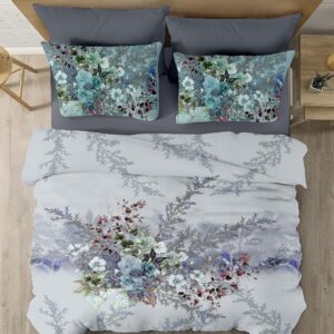 SAMPT - Modern Art Cotton Satin Printed Bedsheet With Dohar and Pillow Cover Set