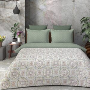 SAMPT - Summer Cool Cotton Printed Bedsheet With Dohar and Pillow Cover Set