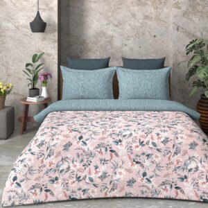 SAMPT - Summer Cool Cotton Printed Bedsheet With Dohar and Pillow Cover Set