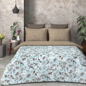 SAMPT - Summer Cool Cotton Printed Bedsheet With Dohar and Pillow Cover Set