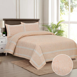 Cotton Printed Sui Dhaga Theme Double Bedsheet with Pillow Cover