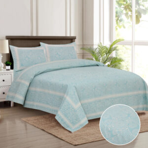 Cotton Printed Sui Dhaga Theme Double Bedsheet with Pillow Cover