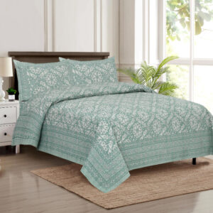 Cotton Printed Sui Dhaga Theme Double Bedsheet with Pillow Cover