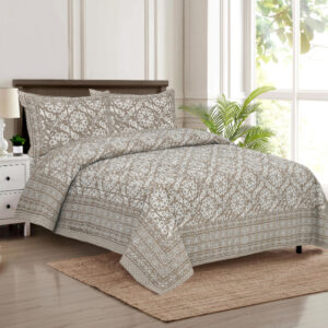 Cotton Printed Sui Dhaga Theme Double Bedsheet with Pillow Cover