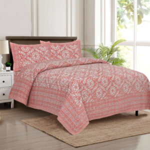 Cotton Printed Sui Dhaga Theme Double Bedsheet with Pillow Cover