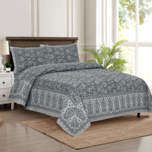 Cotton Printed Sui Dhaga Theme Double Bedsheet with Pillow Cover