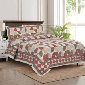 Cotton Printed Sui Dhaga Theme Double Bedsheet with Pillow Cover