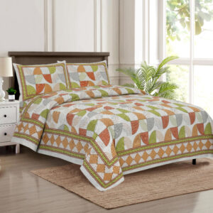 Cotton Printed Sui Dhaga Theme Double Bedsheet with Pillow Cover