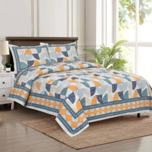 Cotton Printed Sui Dhaga Theme Double Bedsheet with Pillow Cover