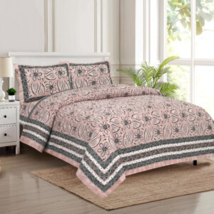 Cotton Printed Sui Dhaga Theme Double Bedsheet with Pillow Cover