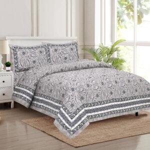 Cotton Printed Sui Dhaga Theme Double Bedsheet with Pillow Cover