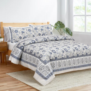 Cotton Printed Sargam Theme Double Bedsheet with Pillow Cover