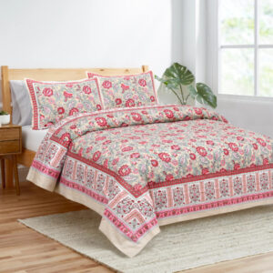 Cotton Printed Sargam Theme Double Bedsheet with Pillow Cover