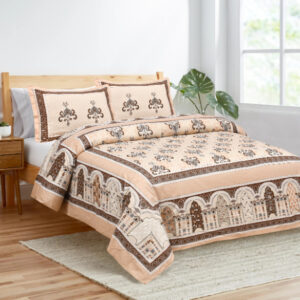 Cotton Printed Sargam Theme Double Bedsheet with Pillow Cover