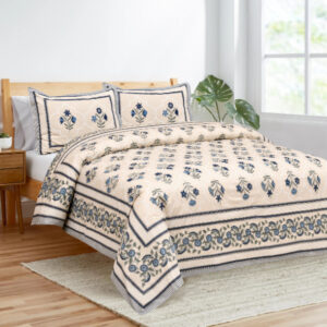 Cotton Printed Sargam Theme Double Bedsheet with Pillow Cover