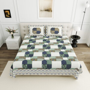 High Quality Cotton Printed Savera Theme Double Bed Bedsheet With 2 Pillow Cover